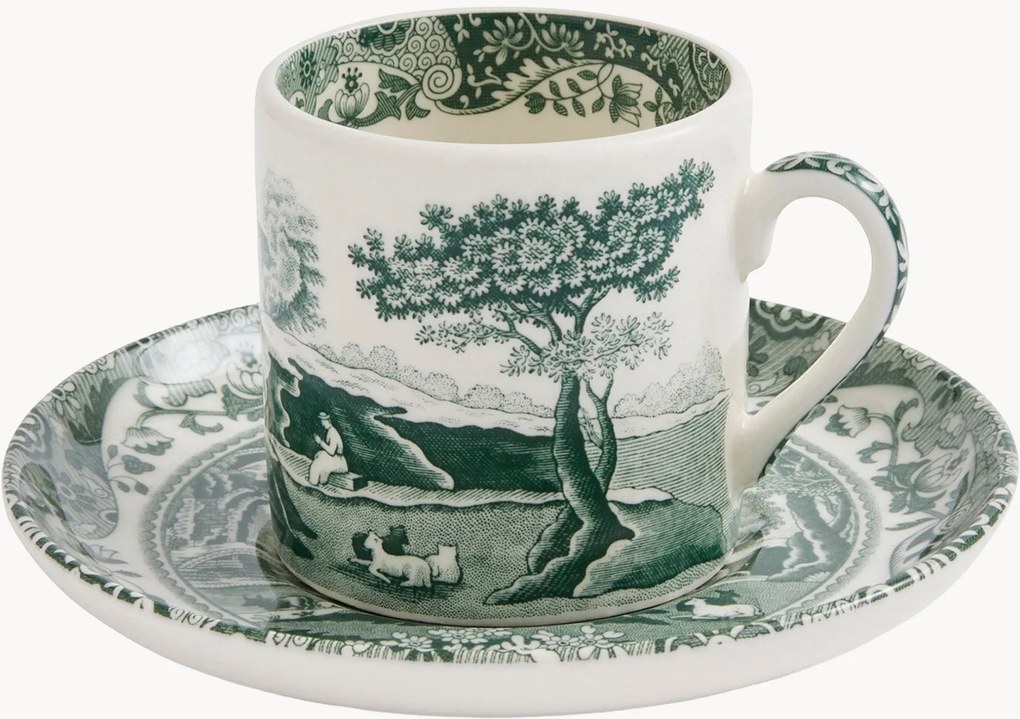 Set tazzine e piattini in gres Heritage Green 2 pz