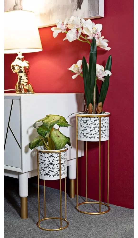 Set di 2 piedistalli per piante in metallo ø 17 cm altezza 46 cm Whity - Mauro Ferretti