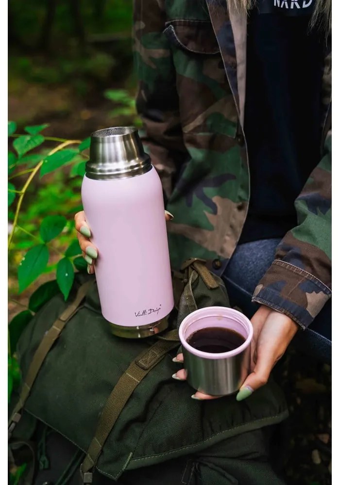 Tazza termica da viaggio rosa Fuori, 1 l - Vialli Design