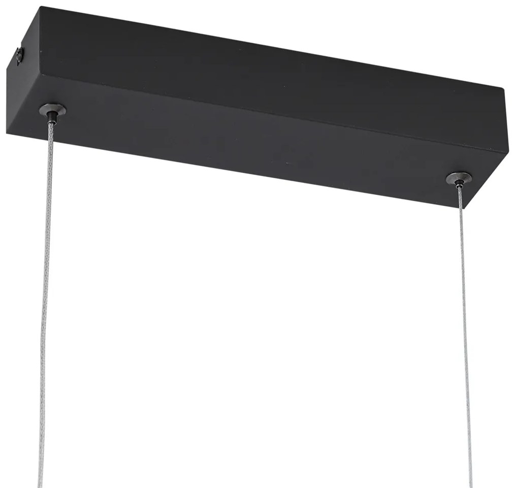 Lampada a sospensione moderna nera con LED dimmerabile a 3 livelli - Twirl
