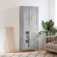 Credenza Grigio Cemento 69,5x34x180 cm in Legno Multistrato 3199925