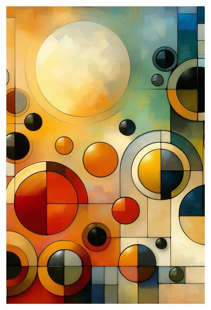 Quadro su tela – Astrazione con cerchi e colori