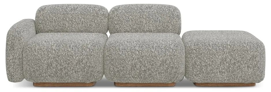 Chaise lounge componibile grigia (con penisola a sinistra) Ailani – Makamii