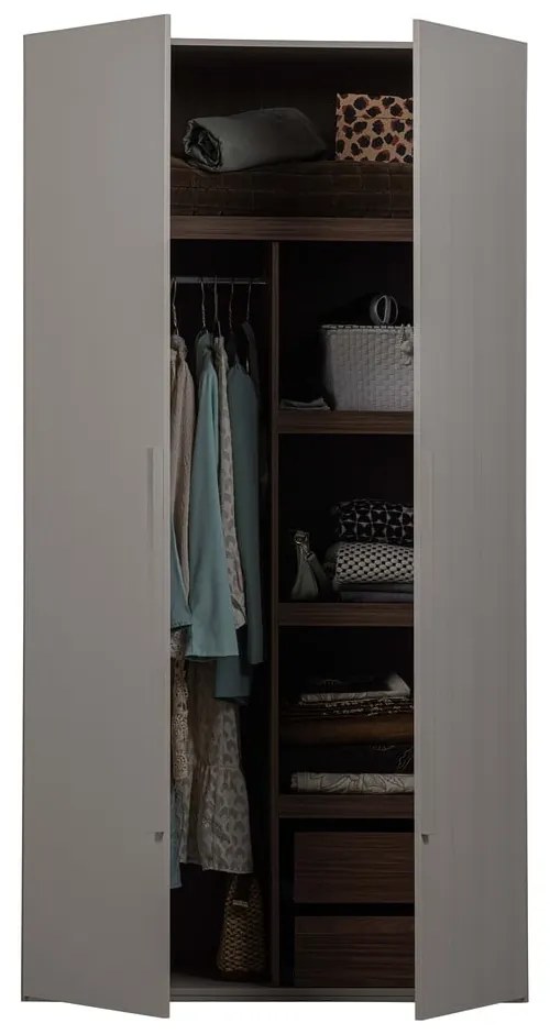 Armadio componibile grigio 110x210 cm Rens - WOOOD