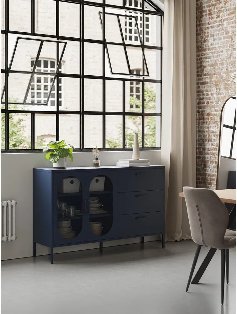 Cassettiera blu scuro 140x90 cm Diora - Marckeric