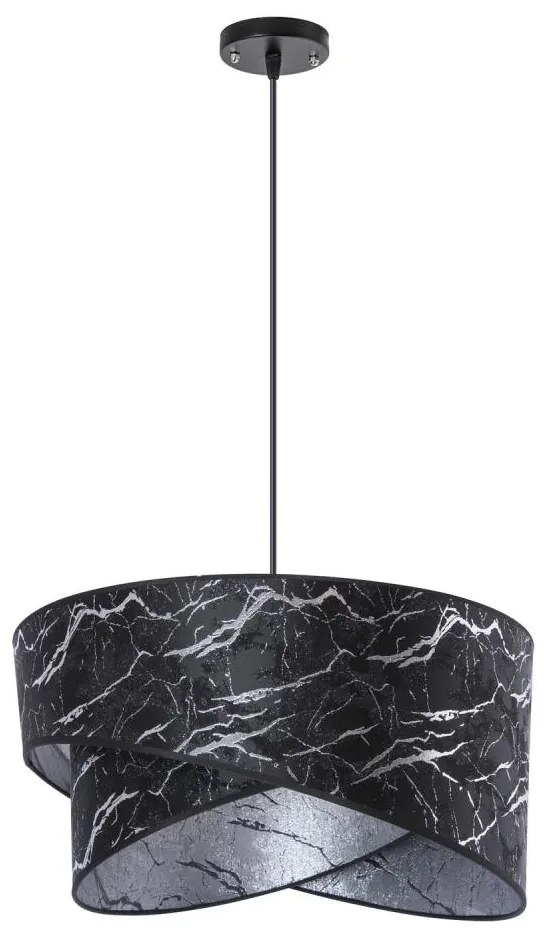 Lampadario a sospensione con filo 1xE27/60W/230V nero/argento