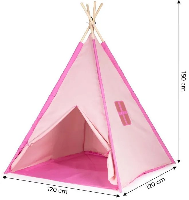 Tenda Teepee, casa per bambini rosa 120 x 120 cm