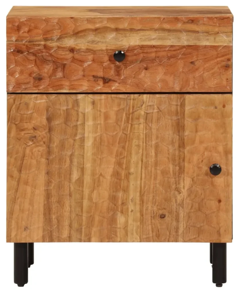 Comodino 50x33x60 cm in legno massello di acacia