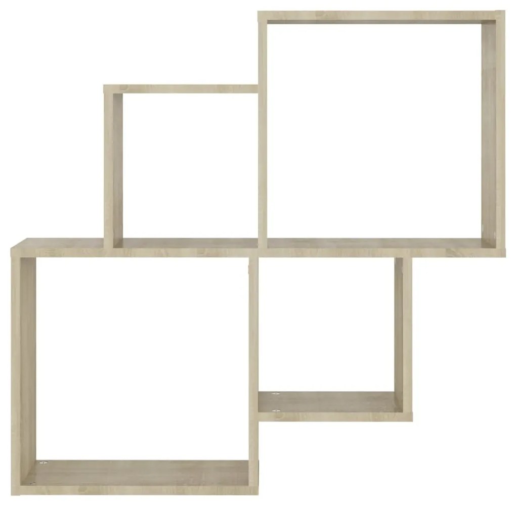 Mensola a cubo rovere sonoma 80x15x78,5cm truciolato