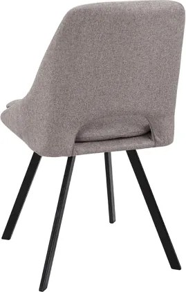 Sedia da cucina LINDA in tessuto tortora moderno con cuscino sfoderabile