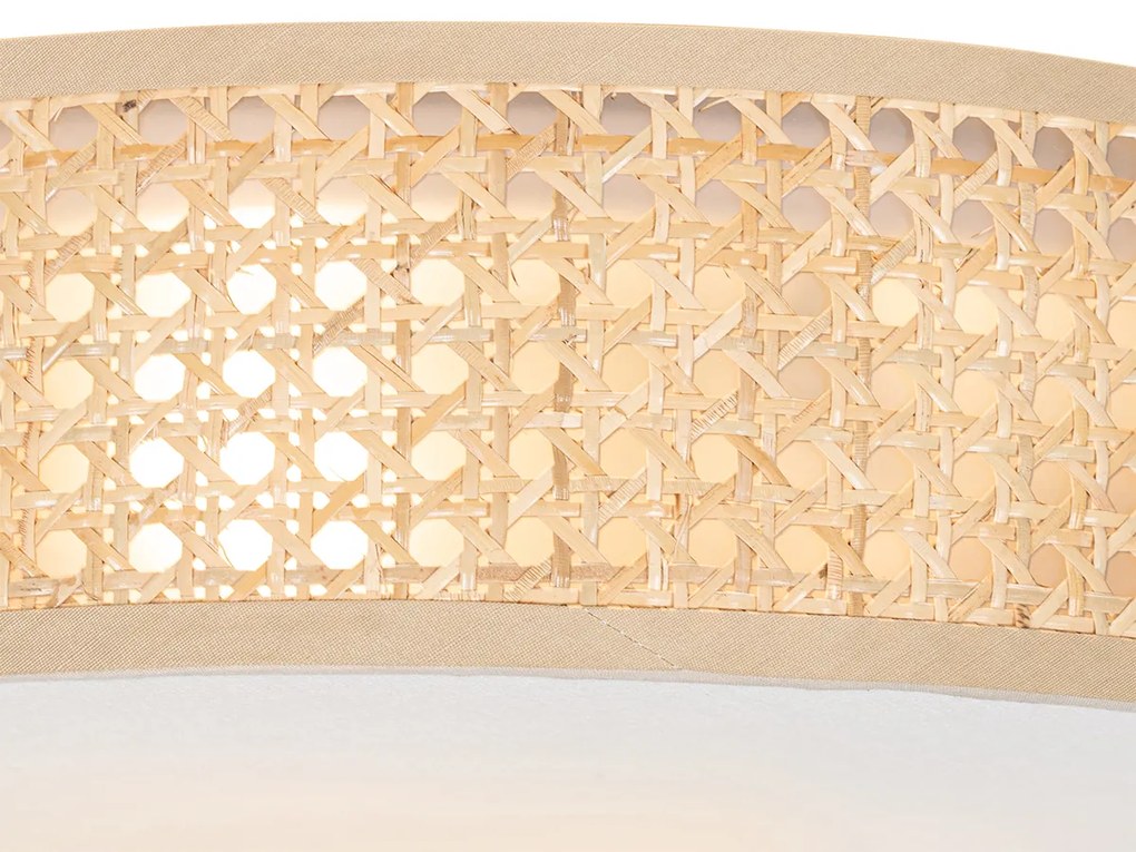 Plafoniera Smart in Rattan 40 cm 3 luci incl. 3 Wifi P45 - Tromma