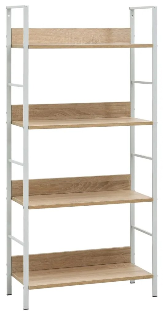 Scaffale Libri 4 Ripiani Rovere 60x27,6x124,5 Legno Multistrato /