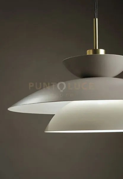 Kloe' lampadario a sospensione  3 basi e rosone tortora montatura o...