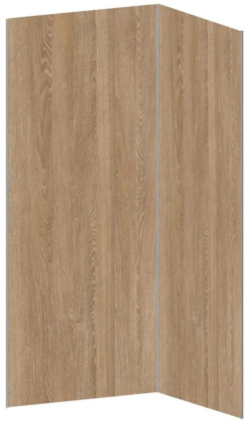 Pannello per parete da doccia effetto legno con profili L90 x L120 x H210 cm in Alluminio - Lotto di 2 - ENEKO
