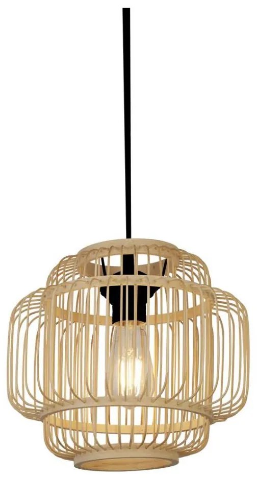 Searchlight 61089CW - Lampadario a sospensione con filo MADELINE 1xE27/7W/230V diametro 29 cm bambù