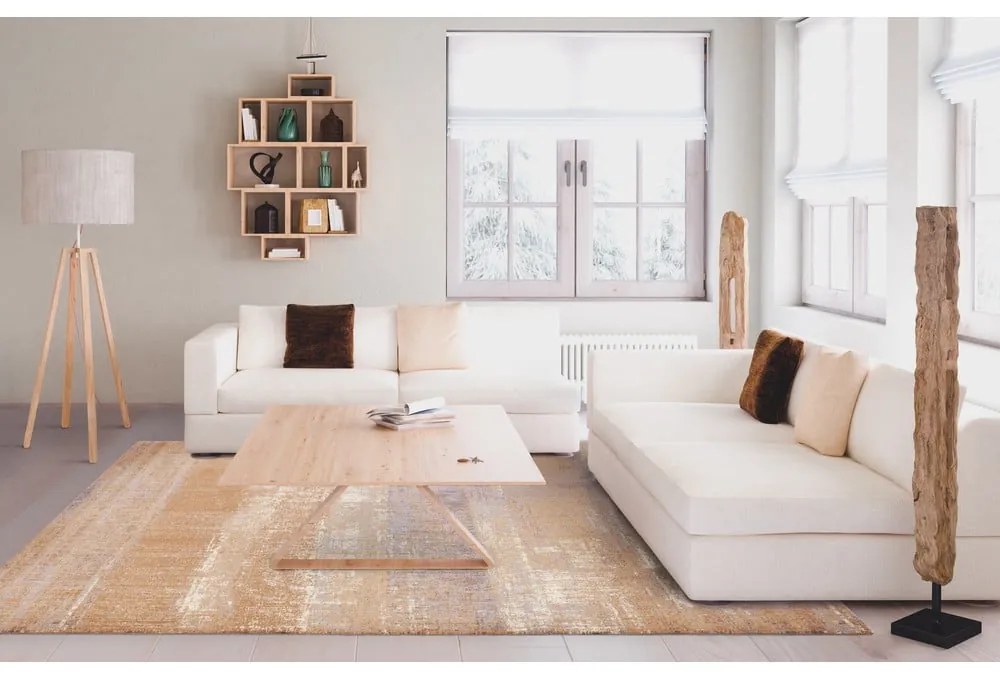 Tappeto in lana marrone 133x180 cm Layers - Agnella