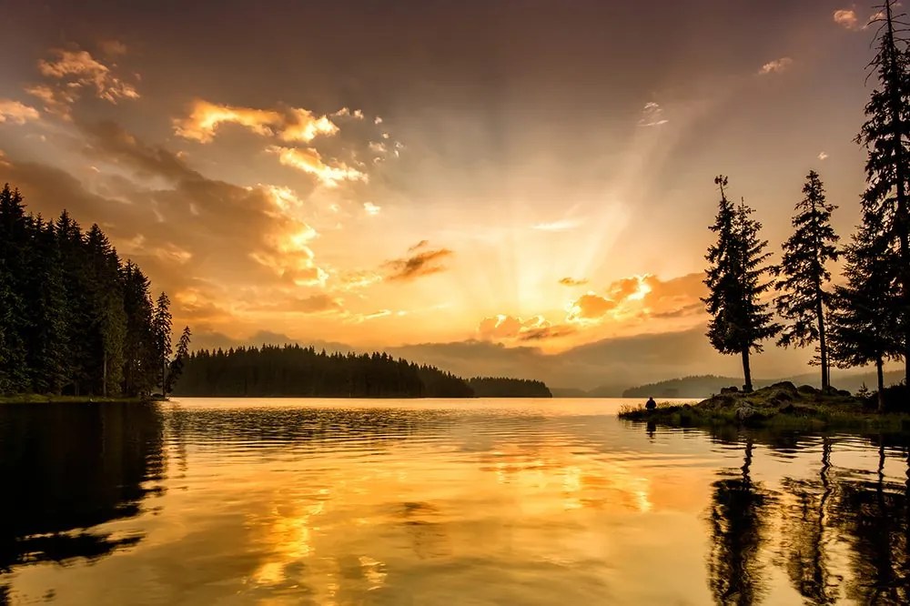 Carta da parati – Riflesso nel lago di montagna