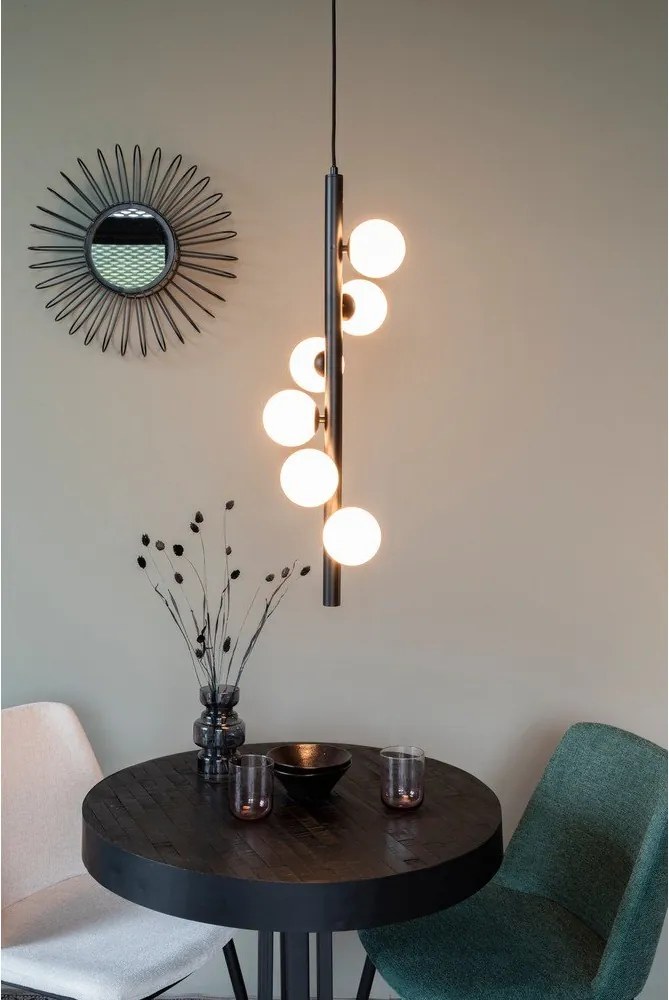 Lampadario bianco e nero con paralume in vetro con intensità regolabile ø 28 cm Monica – White Label