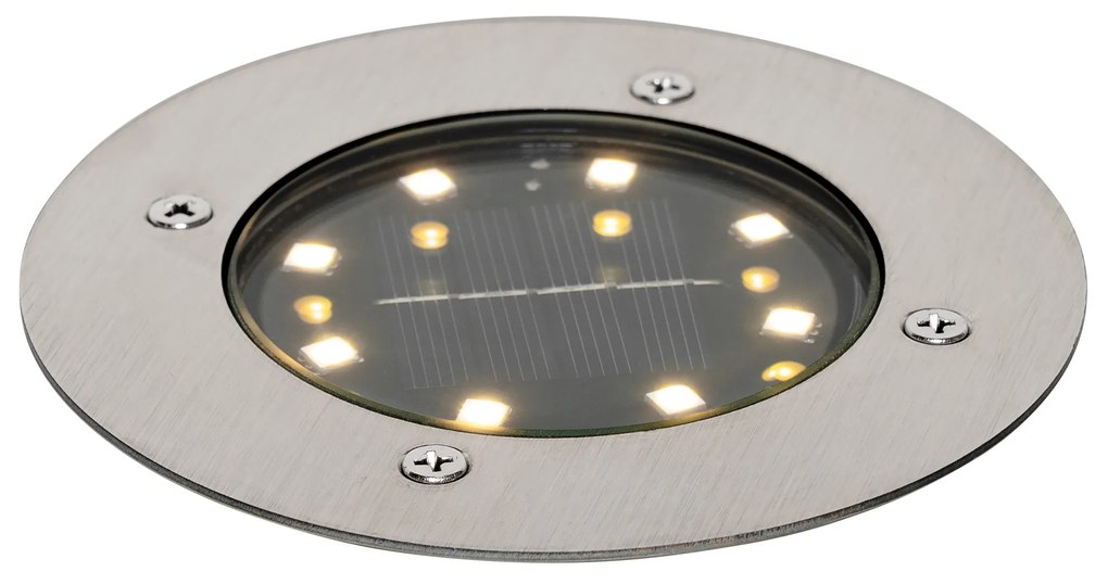 Faretto da terra moderno in acciaio con LED integrato IP65 solare - Terry