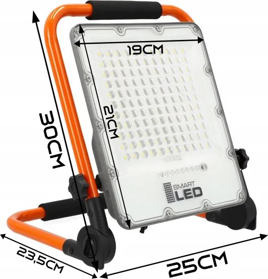 Proiettore LED ricaricabile con stativo LED/50W/3,2V 4500K 5000 mAh IP65 arancione