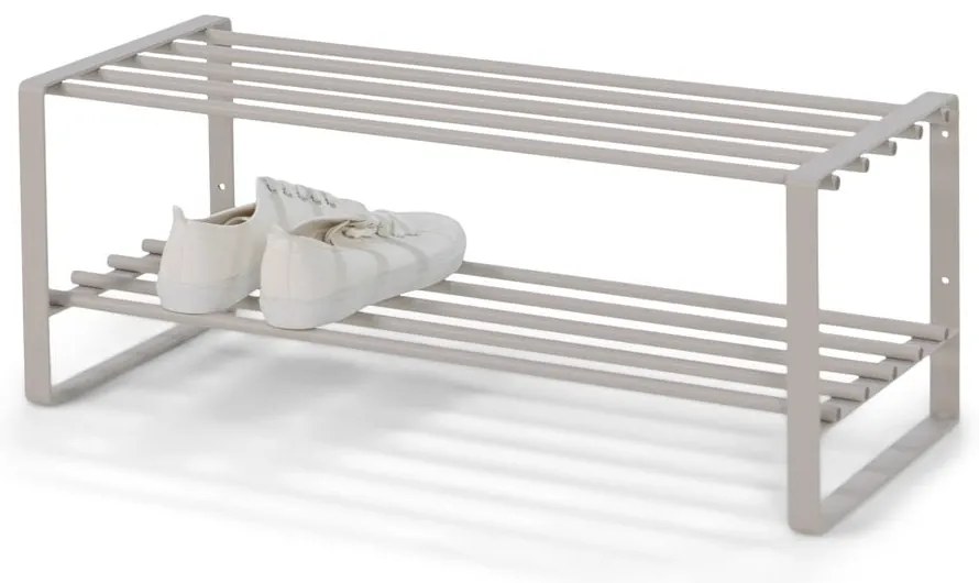 Scarpiera in metallo grigio-beige Rex - Spinder Design