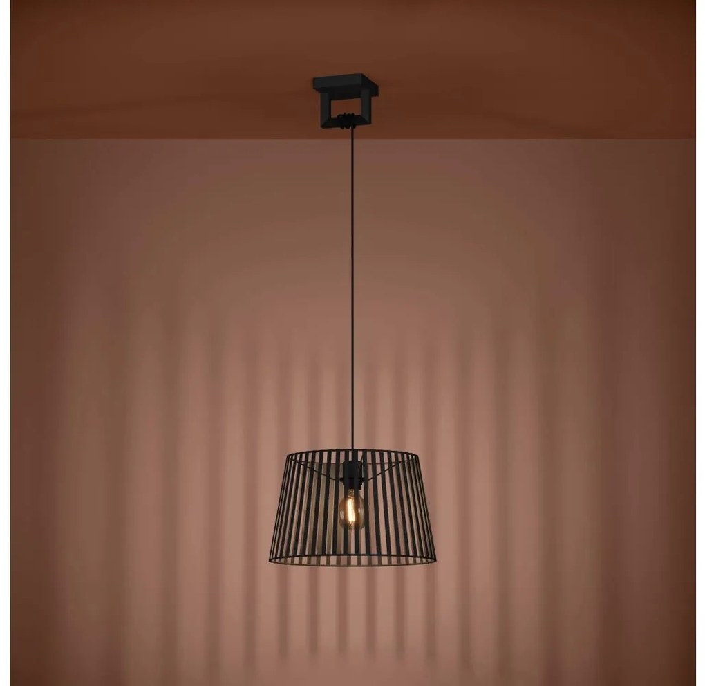 Eglo 390002 - Lampadario a sospensione con filo BOGOTA 1xE27/40W/230V nero