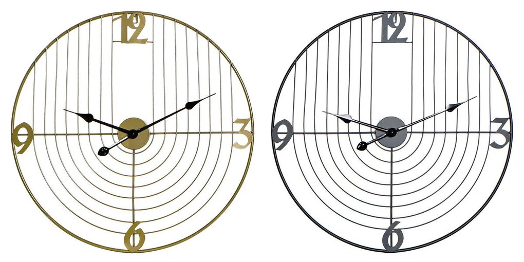 Orologio da Parete DKD Home Decor Nero Dorato Metallo (60 x 3 x 60 cm)