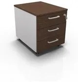 Cassettiera da ufficio con Rotelle OFFICE, L 42 x P 56 x H 51 cm (Rovere Tabacco)