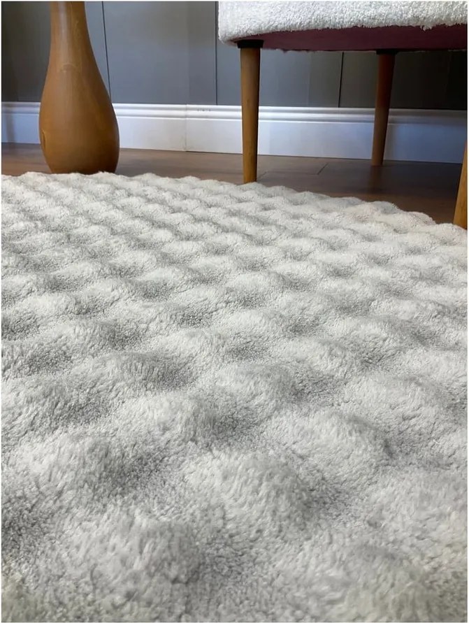 Tappeto grigio rotondo lavabile ø 120 cm Bubbly - Oyo Concept