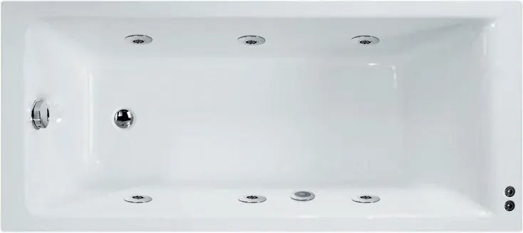 Vasca idromassaggio rettangolare Galaxy confort,bianco ,160, 160 cm, 6 bocchette, SANYCCES