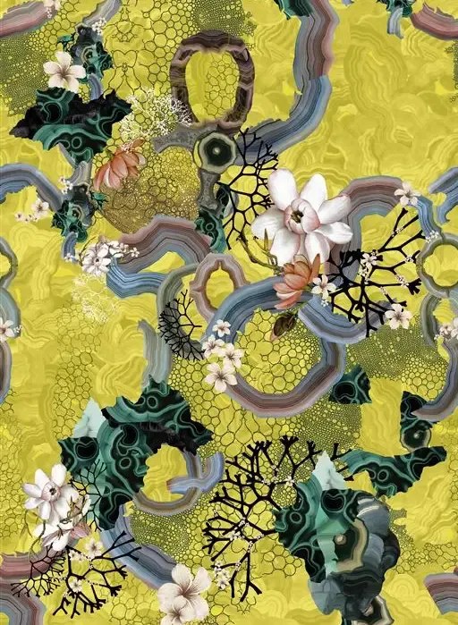 Christian Lacroix Carta da parati Algae Bloom - Iris