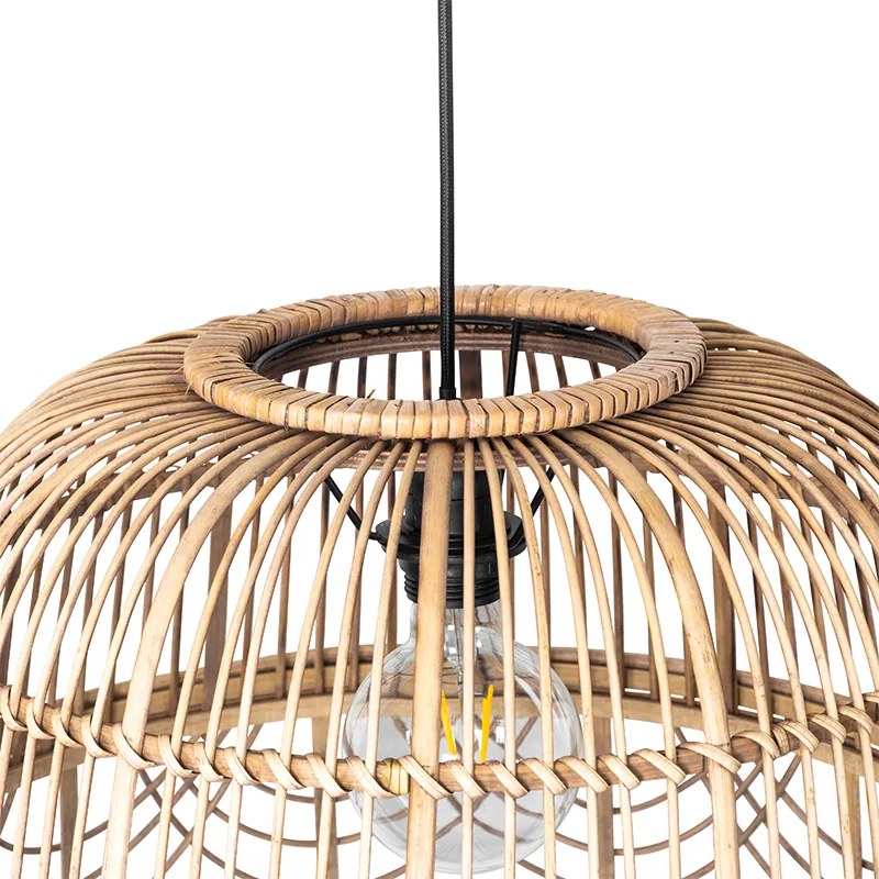 Lampada a sospensione orientale in rattan 49 cm - Michelle