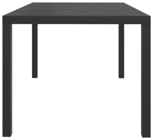 Tavolo da Giardino Nero 150x90x74 cm in Alluminio e WPC