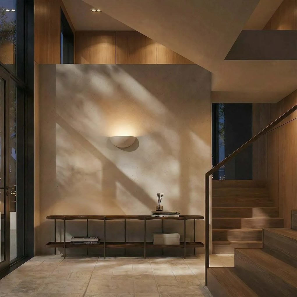 Applique da Parete E14 Curva Classica in Gesso Pitturabile