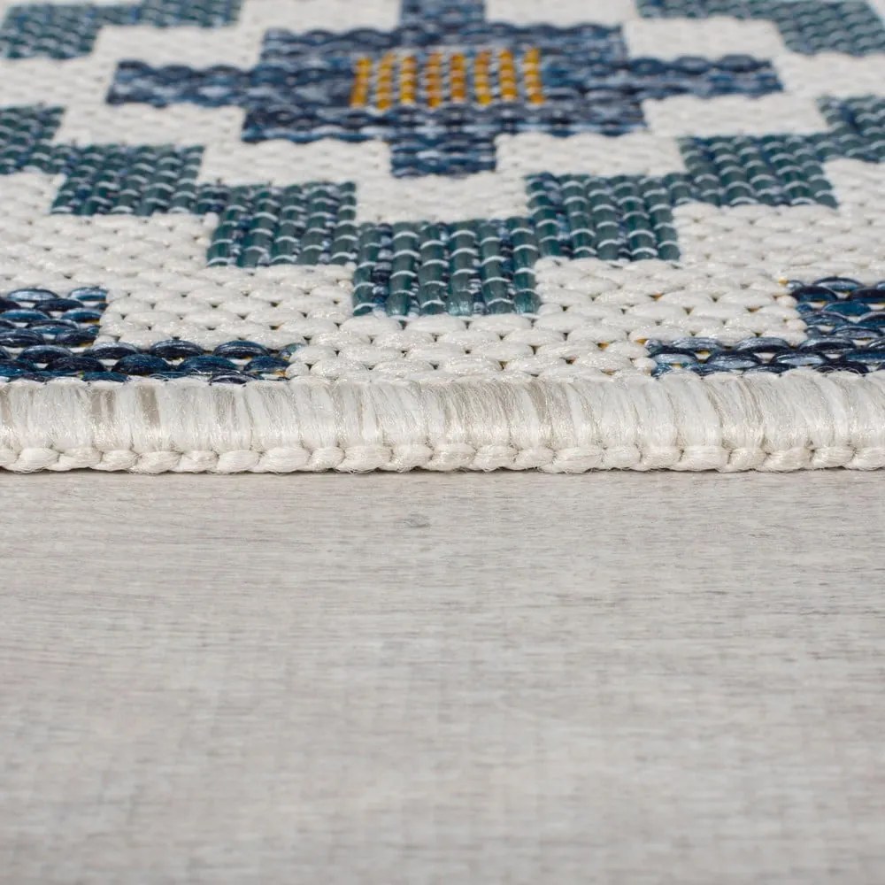 Tappeto da interno e esterno giallo e blu 120x170 cm Zia Trellis – Flair Rugs