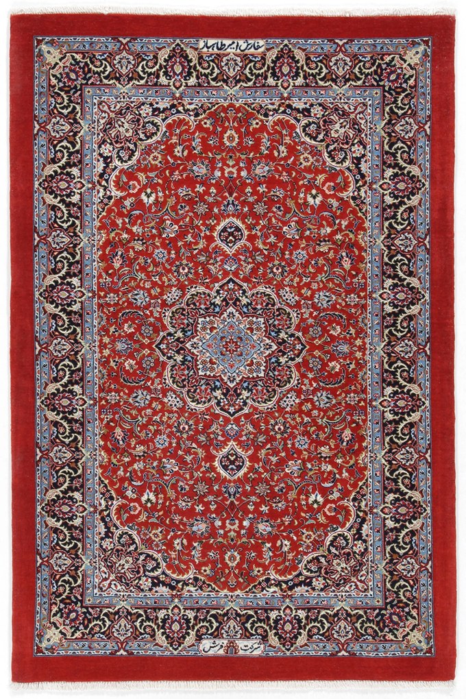 Isfahan Tappeto 90x130 (Iran) Annodato A Mano