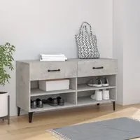 Scarpiera Grigio Cemento 102x35x55 cm in Legno Multistrato 812829