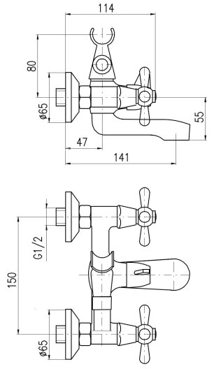 RAV Slezák MK154.5 - Miscelatore per vasca MORAVA, cromato lucido