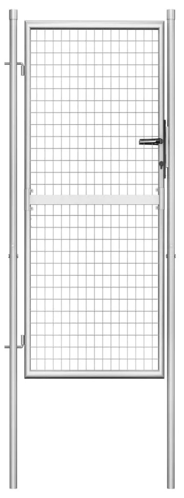 Cancello Per Giardino İn Acciaio Zincato 105x225cm Argento /