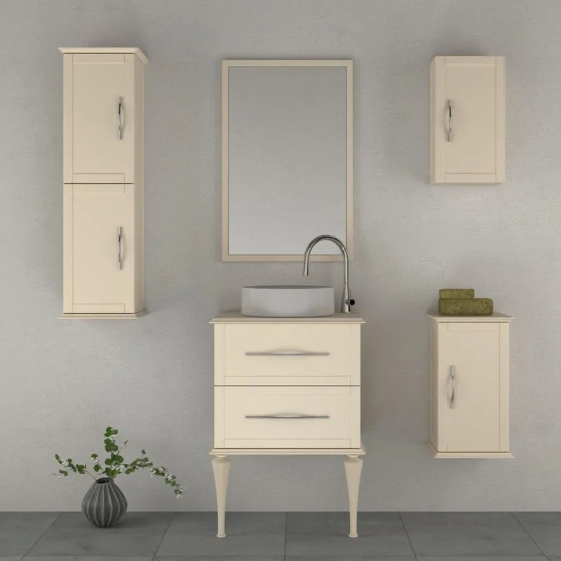 Mobile da bagno Tiffany L60 x P47,6 x H55 cm 2 cassetti, bianco cotone