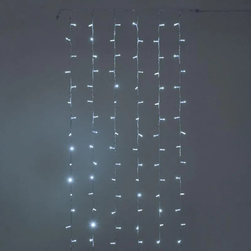 Tenda luminosa 144 lampadine led bianco freddo H 3 x L 300 cm