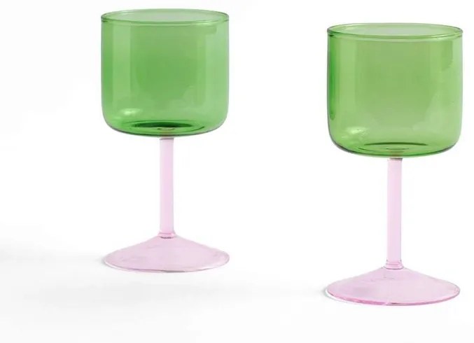 Tint Wine Glass Set of 2 Green/ Pink - HAY