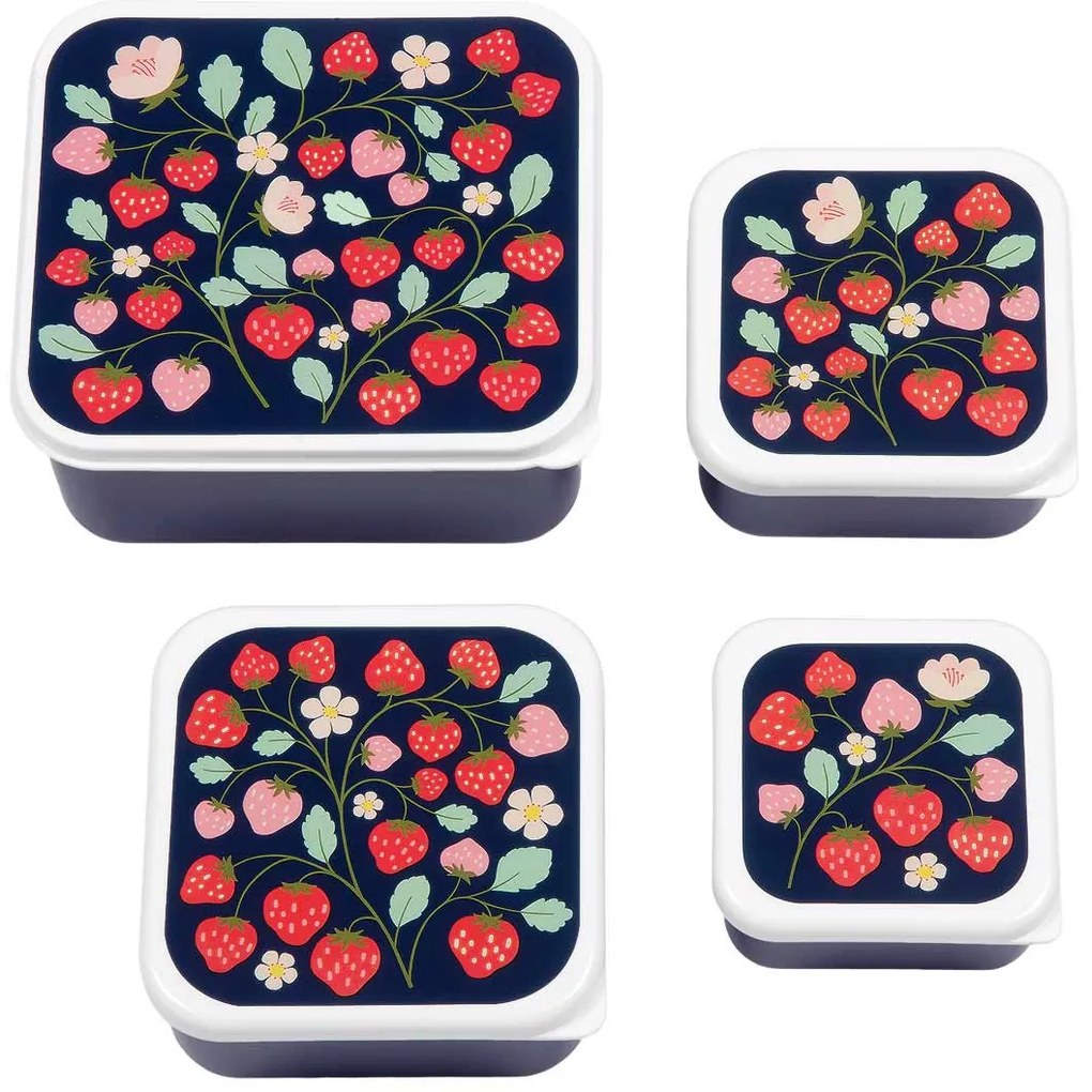 A Little Lovely Company - set di quattro scatole merenda - fragole
