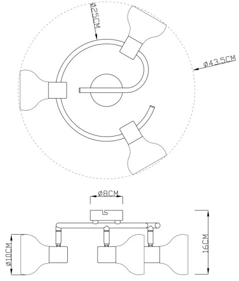 GLOBO 54921-3 - Luce Spot LOTHAR 3xE14/40W/230V