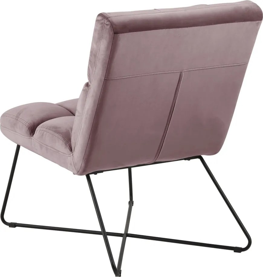 Poltrona rosa con rivestimento in velluto Alba – Actona
