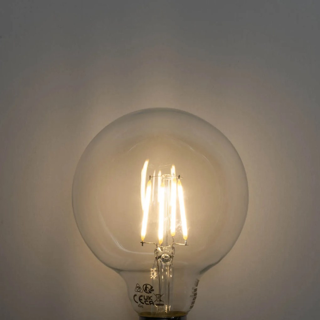 Set di 5 Lampadina LED dimmerabile a 3 livelli E27 G95 4W 450lm 3000K