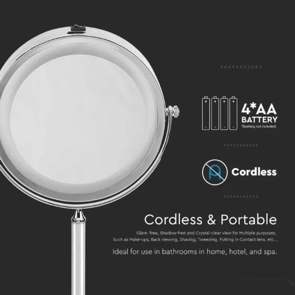 Specchio cosmetico LED LED/3W/6V 4xAA IP44