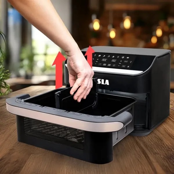 TESLA Electronics AirCook - Friggitrice ad aria digitale duale 10 l 2400W/230V