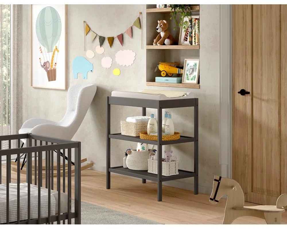 Fasciatoio color antracite in faggio massiccio Dino – Vipack