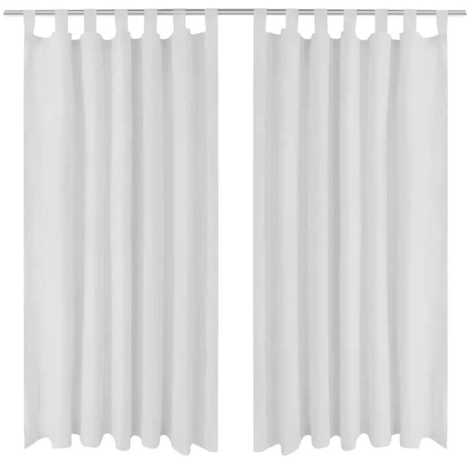 Tende İn Micro-raso Bianche 2 Pz Con Occhielli 140 X 175 Cm /